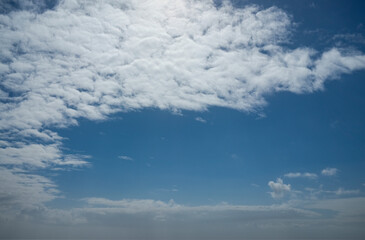 ciel bleu couvert de nuages blancs
