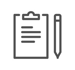 Clipboard related icon outline and linear vector.	
