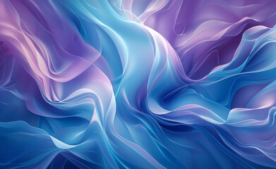 Obraz premium Abstract swirling blue and purple metallic forms.