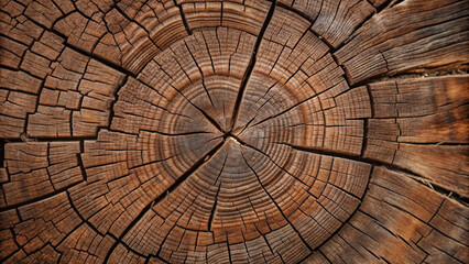 Fototapeta premium A close-up shot of weathered tree rings in a log