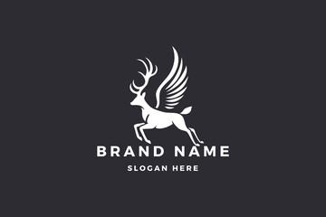 Graceful Winged Deer Logo Vector Design for Elegant Brand Identity