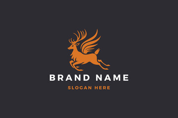 Graceful Winged Deer Logo Vector Design for Elegant Brand Identity
