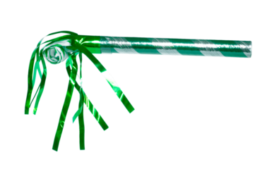 Green and silver noisemaker