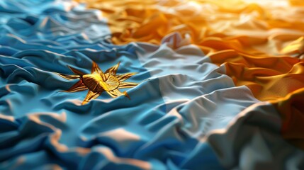 Fototapeta premium Detailed 3D Uruguay National Flag IllustrationRealistic Texture and Gradient Effects