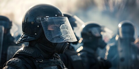 The Significance of Gray in Police Training for Managing Protests and Ensuring Public Safety. Concept Police Training, Gray, Protests, Public Safety, Significance