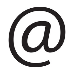 At the rate symbol. Email black flat icon with on white background. icon, at the rate, at, computer key, symbol. 