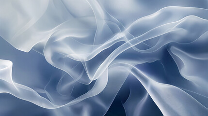 Obraz premium Soft flowing blue and white fabric creating abstract waves.