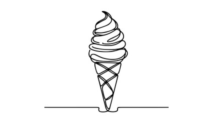 ice cream cone line art illustration