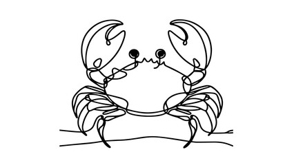 crab single line drawing