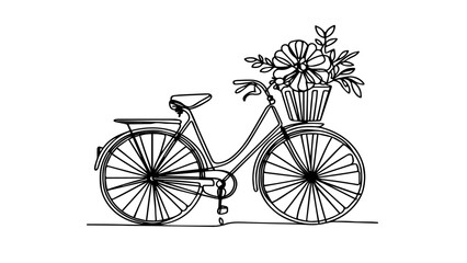 bicycle single line illustration