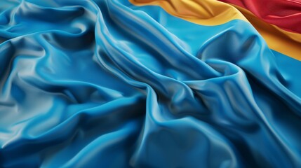Detailed 3D Render of Tuva National FlagTraditional Design Elements