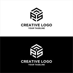 creative letter ps logo design vector