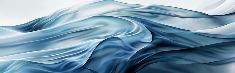 Fototapeta premium Calming Abstract Blue Waves Flowing Softly