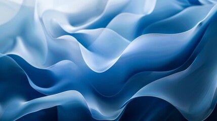 Obraz premium Calming Abstract Blue Waves Flowing Softly