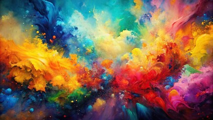 Abstract multicolored painting background, abstract, painting, background, art, colors, vibrant, texture, design