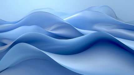Fototapeta premium Calming Abstract Blue Waves Flowing Softly