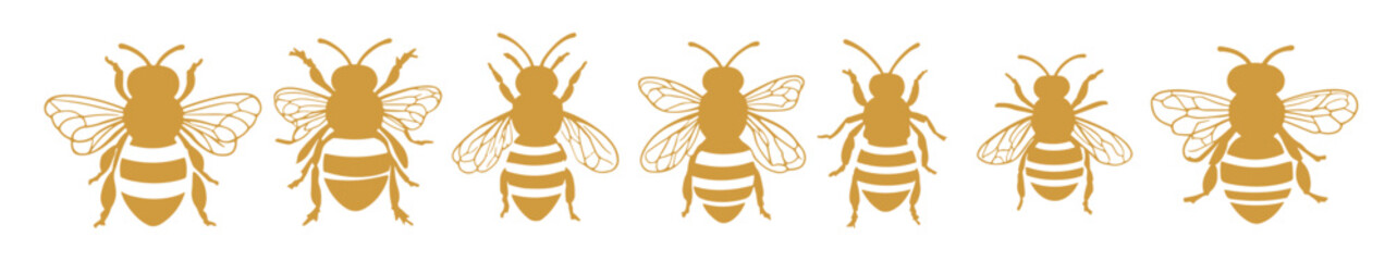 bee silhouette illustration vector