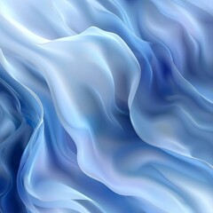 Obraz premium Calming Abstract Blue Waves Flowing Softly