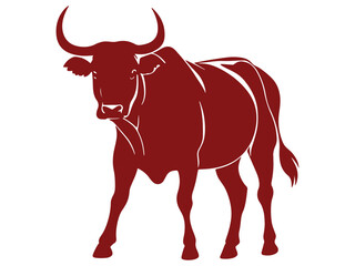 bull silhouette stock illustration