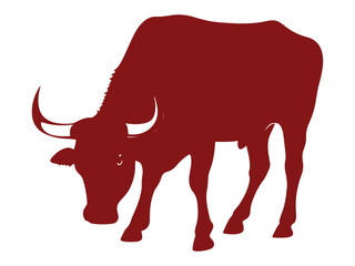 bull silhouette stock illustration