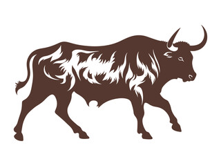 bull silhouette stock illustration