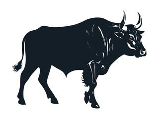 bull silhouette stock illustration
