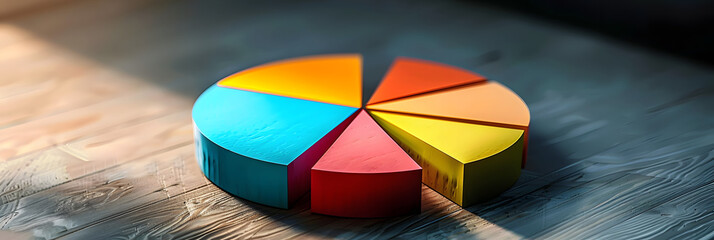 Fototapeta premium pie chart divided into slices to represent different aspects of innovation within a business concept, such as product, process, and service innovation.&nbsp;