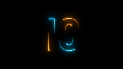 Abstract beautiful neon 10 number illustration background 4k.