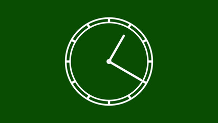 clock icon counting down 24 hours day. Watch sign arrow line rotted 4k illustration.