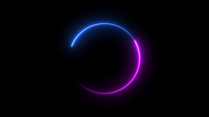 Abstract beautiful glowing  neon light circle loading icon  background illustration 4k .