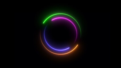 Abstract beautiful glowing  neon light circle loading icon  background illustration 4k .