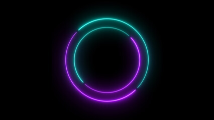 Abstract beautiful glowing  neon light circle loading icon  background illustration 4k .