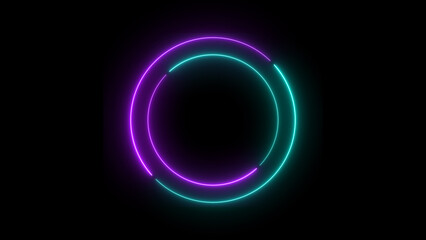 Abstract beautiful glowing  neon light circle loading icon  background illustration 4k .