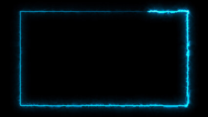 Abstract glowing neon light effect rectangle frame background illustration.