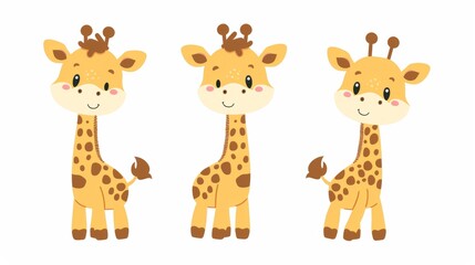 Fototapeta premium Giraffe. Flat vector illustration of cute animal. Baby nursery art.