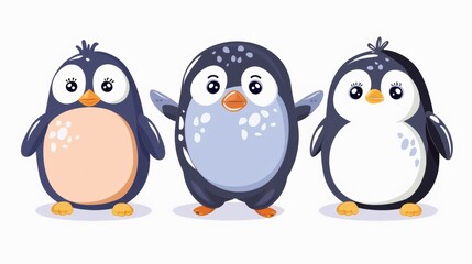 Fototapeta premium Penguin. Flat vector illustration of cute animal. Baby nursery art.