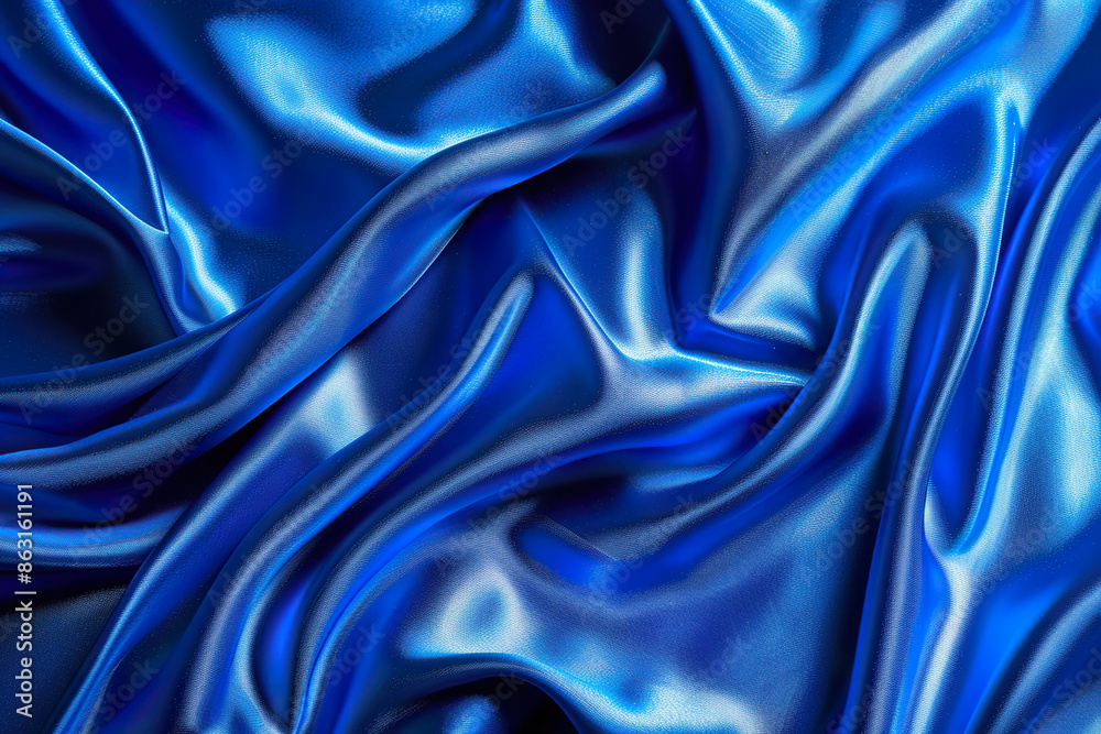 Canvas Prints A blue fabric with a pattern of waves,, generative ai image