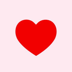 Valentine red heart icon. Heart shape on pink background.