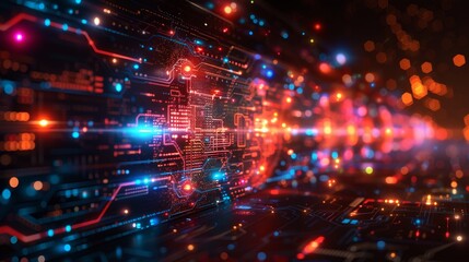 Fototapeta premium Abstract futuristic technology background.