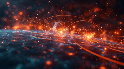 Fototapeta premium Abstract representation of dynamic science and technology