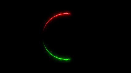 Fototapeta premium Abstract glowing neon light circle frame loading background illustration 4k .