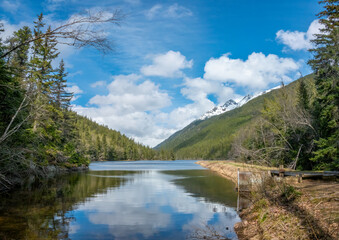 Fototapeta premium Scenic view of the lower Dewey Lake, Skagway, Alaska, USA