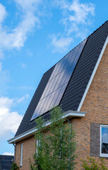 Solar Panel House Roof Generator Energy The Hague Netherlands Blue Sky Sun