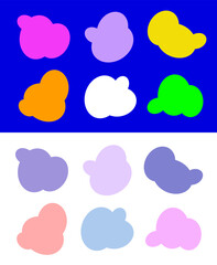 Set of liquid shape. quirky freeform shapes. Abstract cloud Groovy funky sticker. bubble background. Hand drown minimal forms. Funny scribble 
