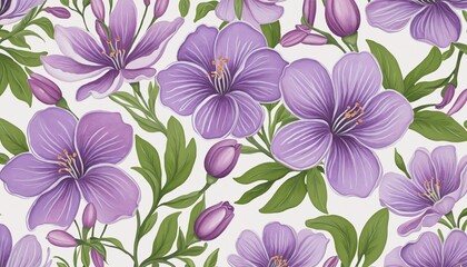 Floral Watercolor Pattern for Wallpaper and Fabric Design