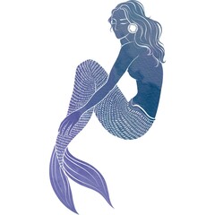 Mermaid, watercolor illustration