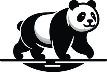 Black panda vector illustration