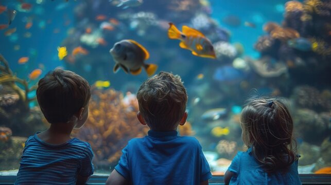 Children participating in an educational program about marine conservation