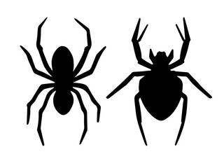 set of spider silhouette vector design