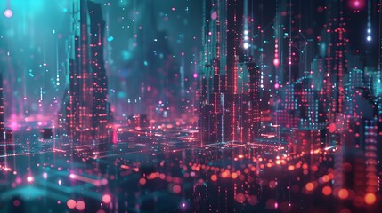 Fototapeta premium Mesmerizing Molecular Structures:Futuristic Digital Art Visualizing Intricate Data Networks